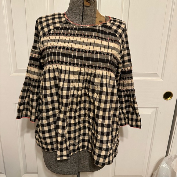 Ivy Jane TOP Red GINGHAM & FLOWERS